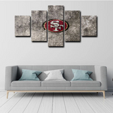 NFL American Sports Team San Francisco 49ers Logo 5 Piece Canvas Wall Art Painting Wallpaper Poster Picture Print Photo Decor