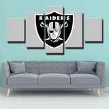 Las Vegas Raiders NFL Football Sports Team Logo 5 Piece Canvas Wall Art Painting Wallpaper Poster Picture Print Photo Decor