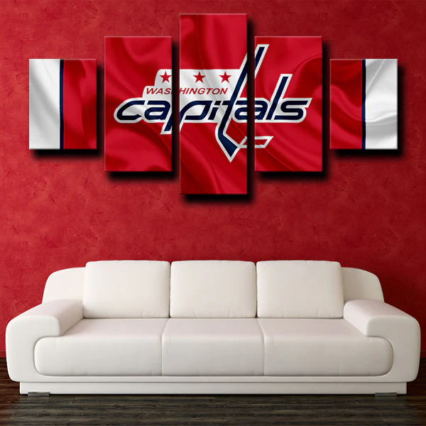 NHL Hockey Sports Team Washington Capitals Logo 5 Piece Canvas Wall Ar — free download