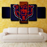 Chicago Bears Logo NFL Football Sports Team 5 Piece Canvas Wall Art Painting Wallpaper Poster Picture Print Photo Decor