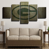 NFL American Football Team Green Bay Packers Logo 5 Piece Canvas Wall Art Painting Wallpaper Poster Picture Print Photo Decor