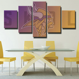 Minnesota Vikings NFL Football Sports Team Logo 5 Piece Canvas Wall Art Painting Wallpaper Poster Picture Print Photo Decor