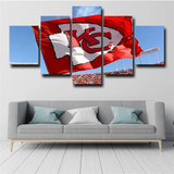 Kansas City Chiefs NFL Football Team Logo Flag 5 Piece Canvas Wall Art Painting Wallpaper Poster Picture Print Photo Decor