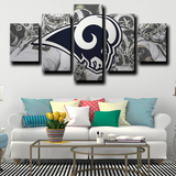 Los Angeles Rams Team Logo NFL Football Sports 5 Piece Canvas Wall Art Painting Wallpaper Poster Picture Print Photo Decor