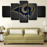 Los Angeles Rams Logo NFL Football Sports Team 5 Piece Canvas Wall Art Painting Wallpaper Poster Picture Print Photo Decor