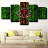 Chicago Bears Logo NFL Football Sports Team Green 5 Piece Canvas Wall Art Painting Wallpaper Poster Picture Print Photo Decor