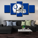 NFL Football Sports Team Indianapolis Colts Logo Helmet 5 Piece Canvas Wall Art Painting Wallpaper Poster Picture Print Photo Decor