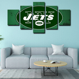 New York Jets NFL Football Sports Team Logo 5 Piece Canvas Wall Art Painting Wallpaper Poster Picture Print Photo Decor
