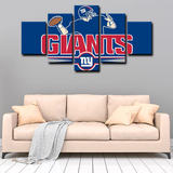 New York Giants NFL American Football Team Logo 5 Piece Canvas Wall Art Painting Wallpaper Poster Picture Print Photo Decor