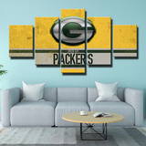 Green Bay Packers NFL American Football Team Logo 5 Piece Canvas Wall Art Painting Wallpaper Poster Picture Print Photo Decor