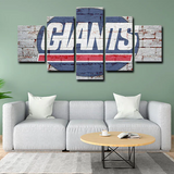 NFL American Football Team New York Giants Logo 5 Piece Canvas Wall Art Painting Wallpaper Poster Picture Print Photo Decor
