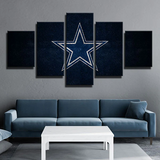 Dallas Cowboys NFL Sports Team Logo Noble Bling 5 Piece Canvas Wall Art Painting Wallpaper Poster Picture Print Photo Decor