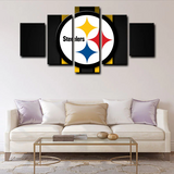 NFL American Football Team Pittsburgh Steelers Logo 5 Piece Canvas Wall Art Painting Wallpaper Poster Picture Print Photo Decor
