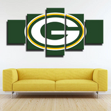 Green Bay Packers NFL Football Sports Team Logo 5 Piece Canvas Wall Art Painting Wallpaper Poster Picture Print Photo Decor