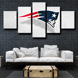 New England Patriots NFL Football Sports Team Logo 5 Piece Canvas Wall Art Painting Wallpaper Poster Picture Print Photo Decor