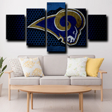 NFL American Football Team Logo Los Angeles Rams 5 Piece Canvas Wall Art Painting Wallpaper Poster Picture Print Photo Decor