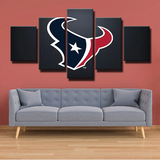 Houston Texans NFL Football Sports Team Logo stripe 5 Piece Canvas Wall Art Painting Wallpaper Poster Picture Print Photo Decor