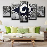 Los Angeles Rams Team Logo NFL Football Sports 5 Piece Canvas Wall Art Painting Wallpaper Poster Picture Print Photo Decor