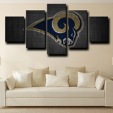 Los Angeles Rams Logo NFL Football Sports Team 5 Piece Canvas Wall Art Painting Wallpaper Poster Picture Print Photo Decor