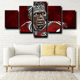 Julio Jones Atlanta Falcons Wide Receiver NFL Player 5 Piece Canvas Wall Art Painting Wallpaper Poster Picture Print Photo Decor