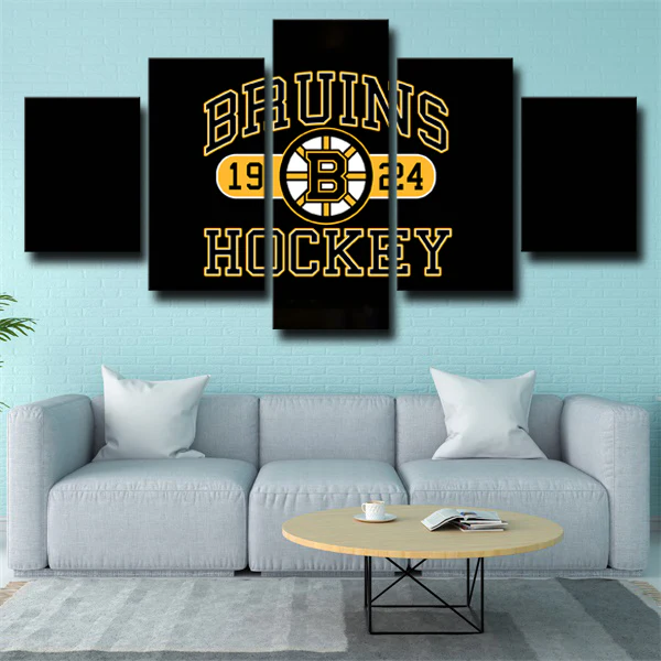 Boston Bruins Hockey Team Logo 1924 5 Piece Canvas Wall Art Painting W — free download