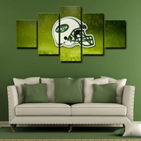 New York Jets NFL Football Sports Team Logo Helmet 5 Piece Canvas Wall Art Painting Wallpaper Poster Picture Print Photo Decor