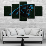 NFL Carolina Panthers Team Logo Football Sports 5 Piece Canvas Wall Art Painting Wallpaper Poster Picture Print Photo Decor