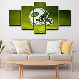 New York Jets NFL Football Sports Team Logo Helmet 5 Piece Canvas Wall Art Painting Wallpaper Poster Picture Print Photo Decor