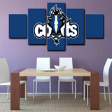 NFL American Football Team Indianapolis Colts Symbol 5 Piece Canvas Wall Art Painting Wallpaper Poster Picture Print Photo Decor