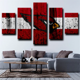 NFL Football Sports Team Arizona Cardinals Logo 5 Piece Canvas Wall Art Painting Wallpaper Poster Picture Print Photo Decor