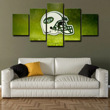 New York Jets NFL Football Sports Team Logo Helmet 5 Piece Canvas Wall Art Painting Wallpaper Poster Picture Print Photo Decor