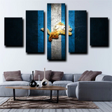 Detroit Lions NFL Sports Team Golden Logo 5 Piece Canvas Wall Art Painting Wallpaper Poster Picture Print Photo Decor