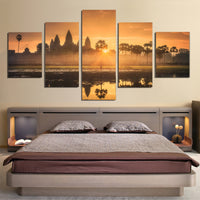 Angkor Wat Cambodia Buddhist Buddhism Temple 1, 2, 3, 4 & 5 Framed Canvas Wall Art Painting Wallpaper Poster Picture Print Photo Decor