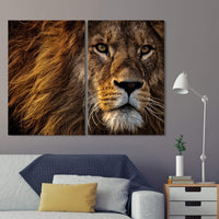 2 Piece Lion Canvas Wall Art Pictures Of Lions Wallpaper Murals Decoration Design Artwork Poster Photos Decor Print Gift Painting Photography Images