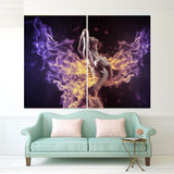 Flaming Hot Beautiful Sexy Woman 1, 2, 3, 4 & 5 Piece Babe Canvas Wall Art Decor Posters Photo Prints Artwork Wallpaper Pictures Multi Panel