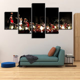 Michael Jordan Basketball Sports Framed 5 Piece Canvas Wall Art Painting Wallpaper Poster Picture Print