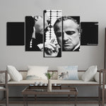 The Godfather Gangster Mafia Movie Black & White Framed 5 Piece Canvas Wall Art Painting Wallpaper Poster Picture Print Photo Decor