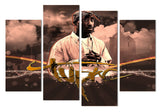 Tupac Shakur Rap Artist Musician Rapper Framed 4 Piece Music Canvas Wall Art Painting Wallpaper Poster Picture Print Photo Decor