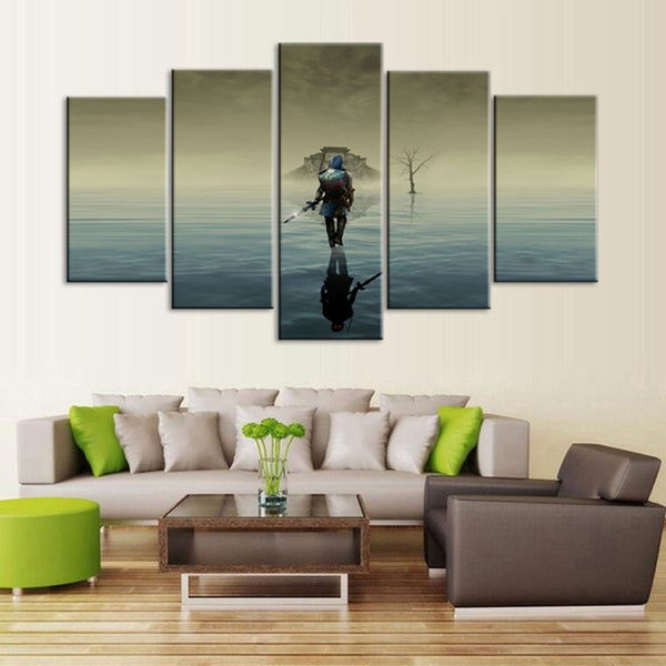 The Legend Of Zelda Framed 5 Piece Video Game Canvas Wall Art Painting Wallpaper Poster Picture Print Photo Decor