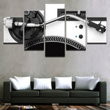 DJ Record Player Deejay Framed 5 Piece Music Canvas Wall Art Image Picture Wallpaper Mural Artwork Poster Decor Print Painting Photography