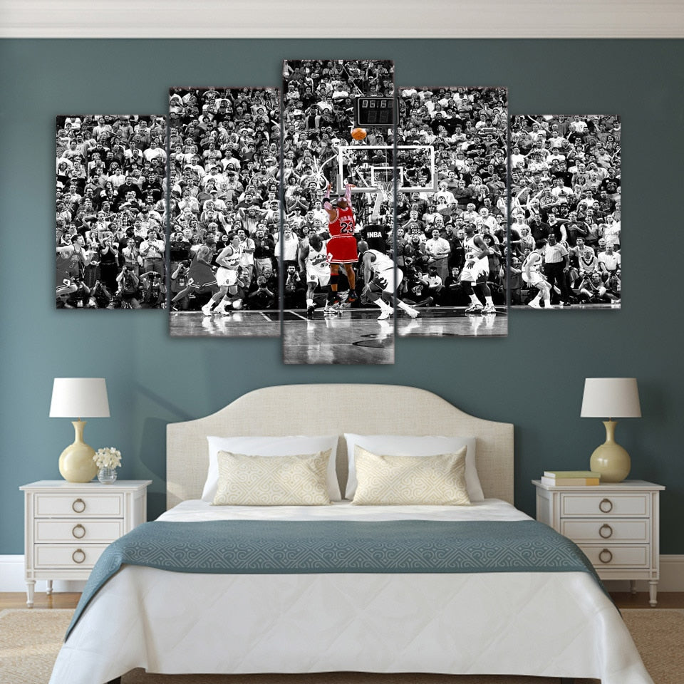 Michael Jordan Dunking Celebrity – 5 Panel Canvas Art Wall Decor