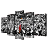 Michael Jordan Professional Basketball Celebrity Athlete Framed 5 Piece Sports Canvas Wall Art Painting Wallpaper Poster Picture Print Photo Decor