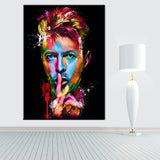 David Bowie Celebrity Singer Musician Artist Colorful Abstract Framed 1 Piece Music Canvas Wall Art Painting Wallpaper Decor Poster Picture Print