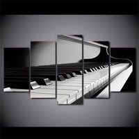 Piano Keys Music Instrument Framed 5 Piece Canvas Wall Art Painting Wallpaper Poster Picture Print Photo Decor
