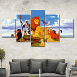 Lion King Characters Kids Movie 5 Piece Panel Canvas Wall Art Print Photo Decor