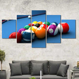 Billiards Pool Table Hall Snooker Decorative 5 Piece Canvas Wall Art Painting Wallpaper Poster Picture Print Photo Decor