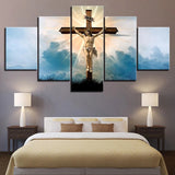 Jesus Cross Crucifix 5 Piece Canvas Wall Art Painting Wallpaper Poster Picture Print Photo Decor