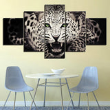 Black & White Wild Cat 5 Piece Canvas Wall Art Painting Wallpaper Poster Picture Print Photo Decor