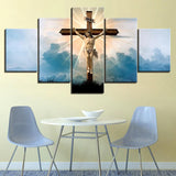 Jesus Cross Crucifix 5 Piece Canvas Wall Art Painting Wallpaper Poster Picture Print Photo Decor