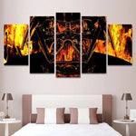 Darth Vader Fiery Flaming Star Wars 5 Piece Canvas Wall Art Painting Wallpaper Poster Picture Print Photo Decor